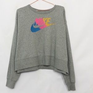 Nike 90's embroidered boxy crop sweatshirt new with tags 2X NWT 22I